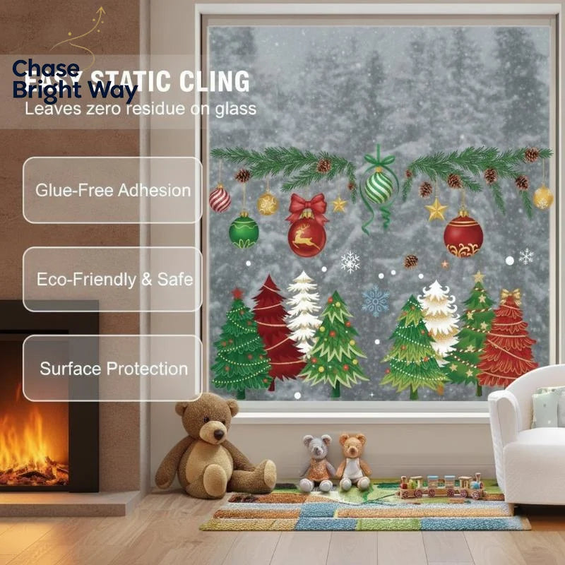 Christmas Window Clings – Removable Self-Adhesive PVC Decals