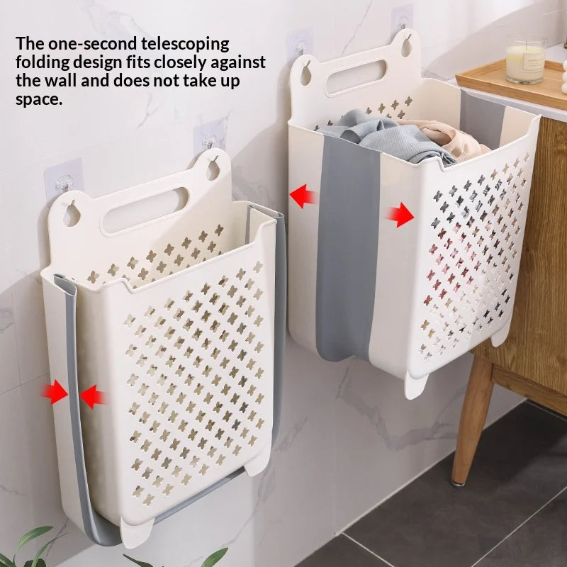 Wall Mounted Foldable Laundry Basket – Large Capacity