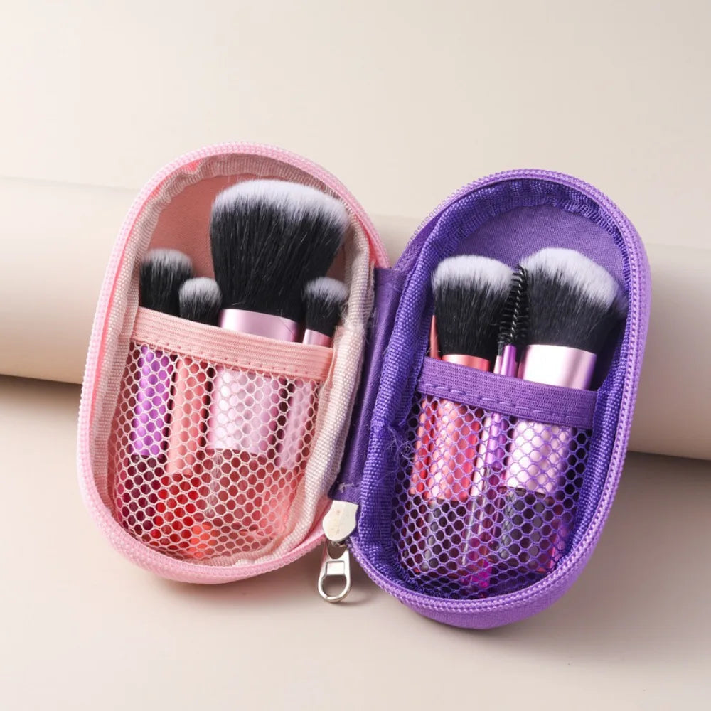 10-Piece Crystal Handle Makeup Brush Set with Storage Bag