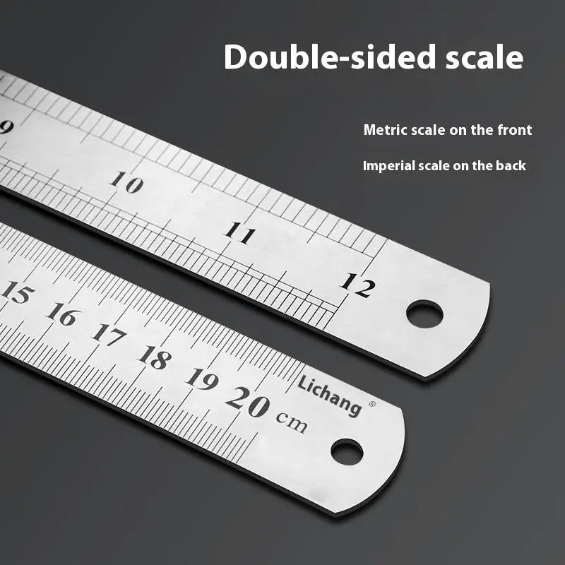 Satin Chrome Stainless Steel Machinist Ruler – MM Scale