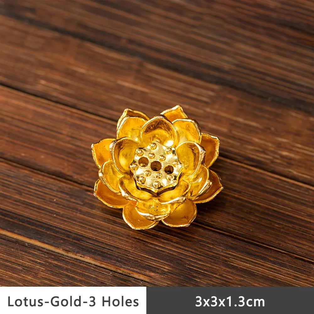 Lotus Incense Holder – Alloy Multi-Hole Incense Stick Base