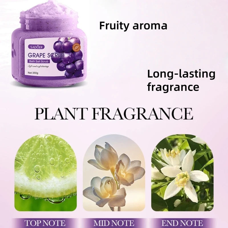 SADOER Grape Bath Salt Scrub 350g – Exfoliating Body Scrub