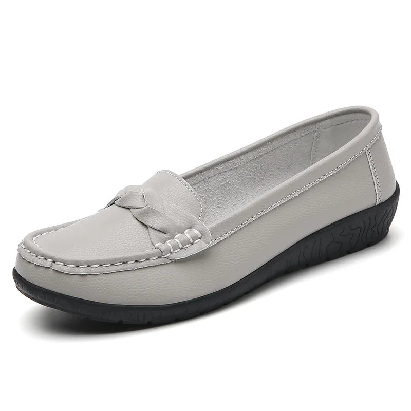 LEDP Women's Slip-On Loafer Flats | Woven PU, Sizes EU 35–44