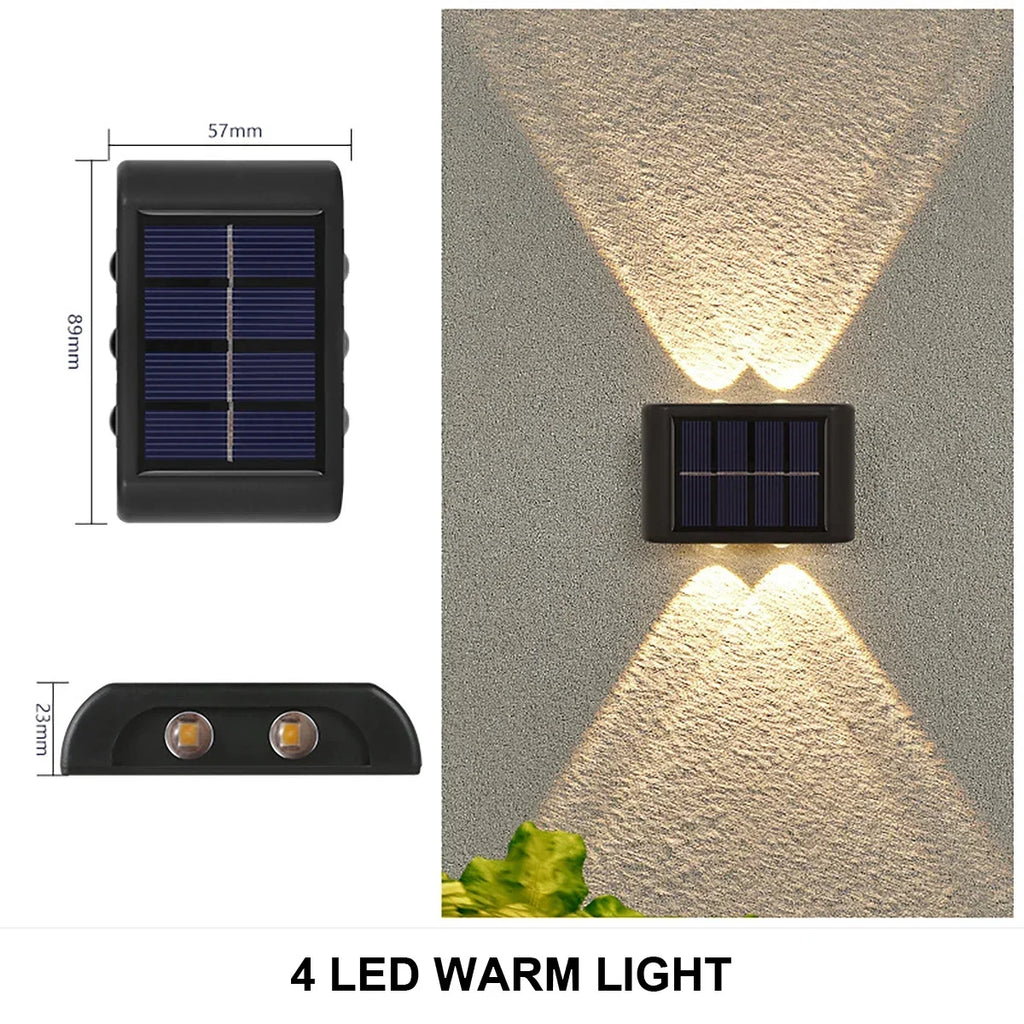 Solar Outdoor Wall Light IP65 Waterproof LED Up & Down Lamp