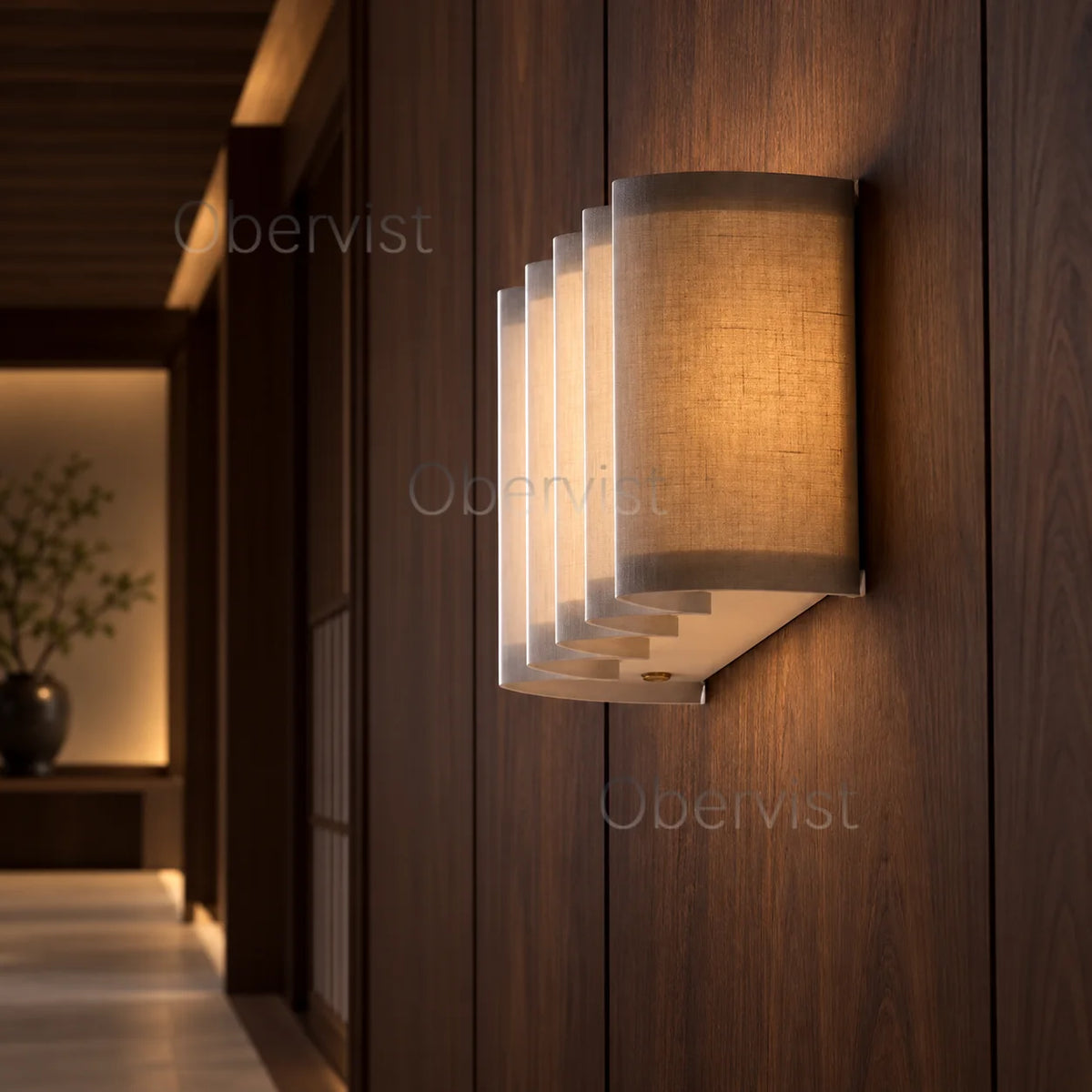 Wabi Sabi Fabric Wall Lamp – Nordic LED Bedside Light