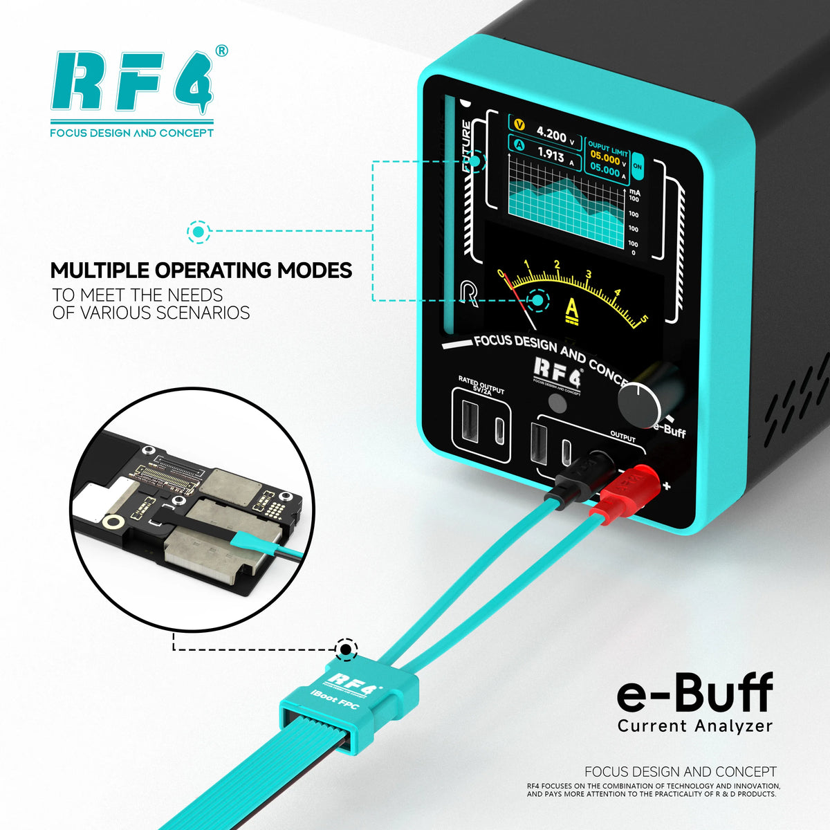 RF4 e-BUFF DC Power Supply & Current Analyzer – Dual LCD