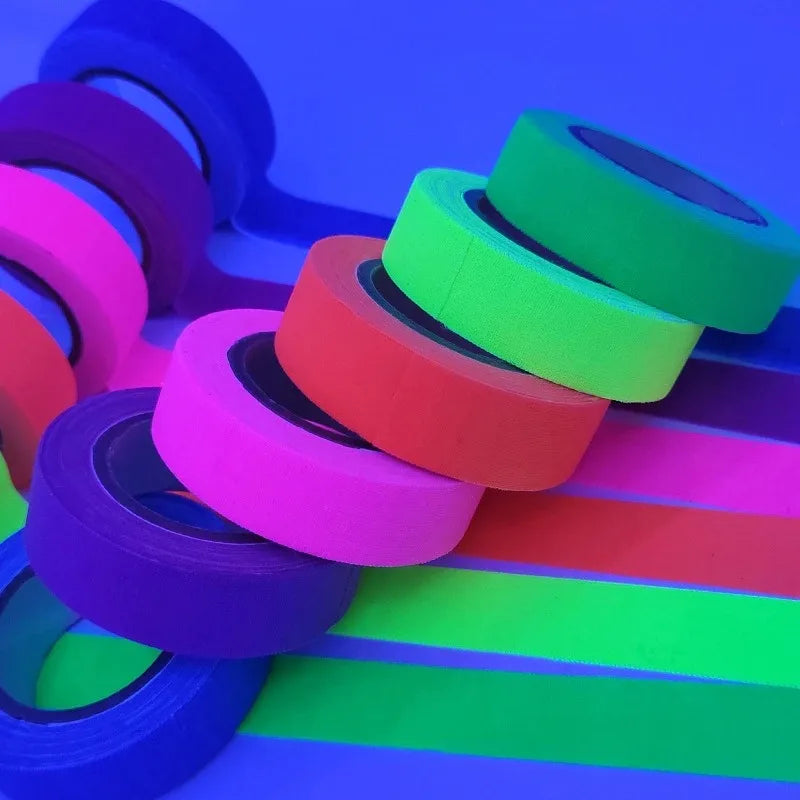 Six-Color Neon UV Blacklight Tape Set – Fluorescent Party Tape