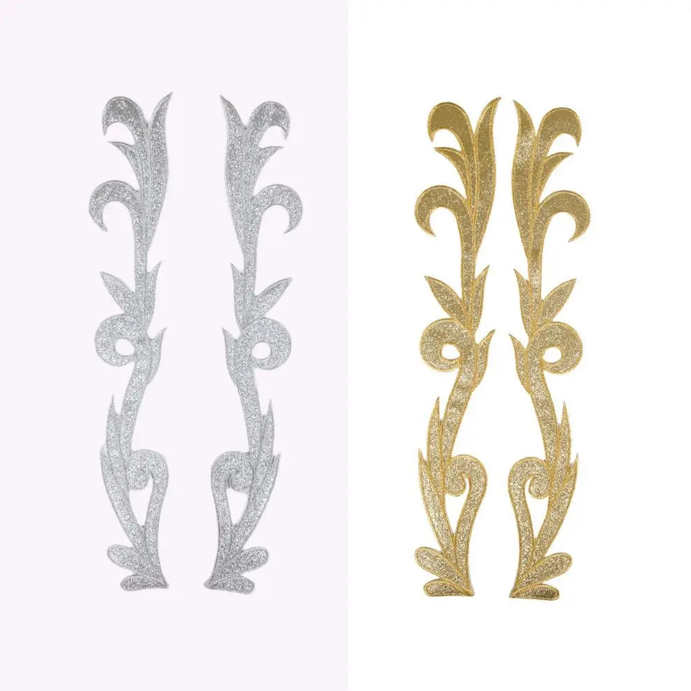 Baroque Gold & Silver Sequin Embroidery Appliqué Patches – 2 Pack