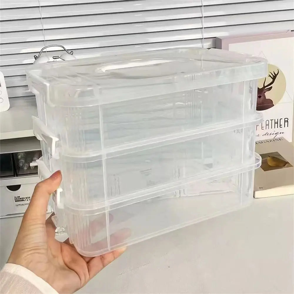 Stackable Transparent Pencil Case Multi-Layer Drawer Organizer