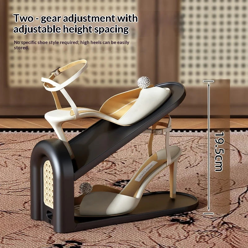 Adjustable Multi-Tier Retro Shoe Rack Organizer | Entryway