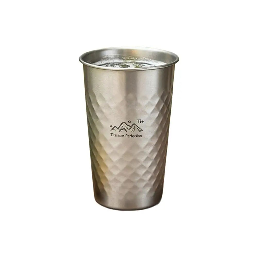 Titanium-Finish Stainless Steel Camping Cup 350–600ml | 1–3 Pack
