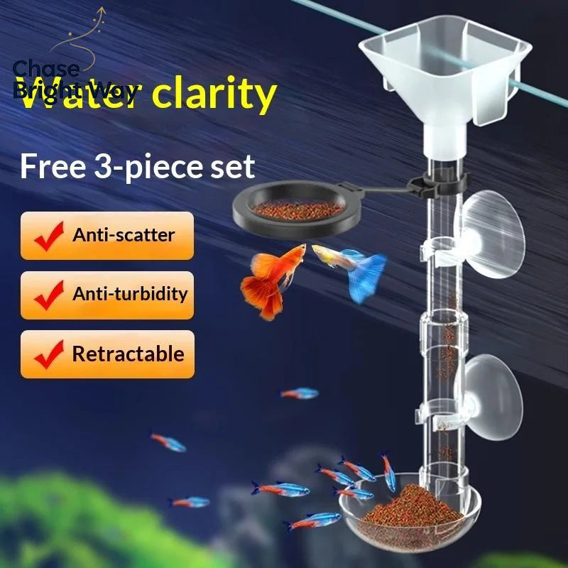 Telescopic Acrylic Aquarium Feeding Tube with Suction Cups