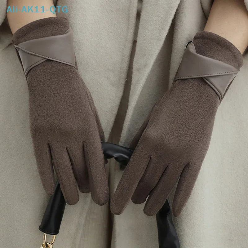 Women's Suede Touchscreen Winter Gloves – Warm Driving Gloves