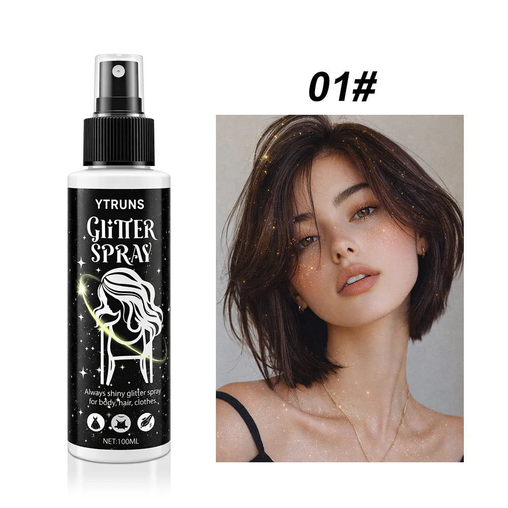 Yellow Glitter Spray 100ml – Shimmer Mist for Hair Body & Clothes