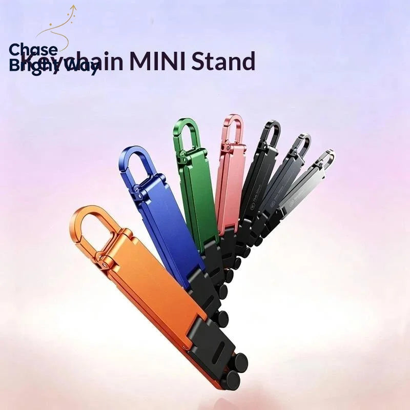 Mini Foldable Keychain Phone Stand – Multi-Angle Holder