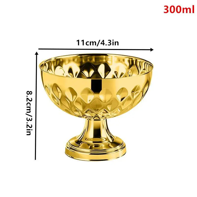 Stainless Steel Goblet Snack Bowl – Ice Cream, Salad & Fruit