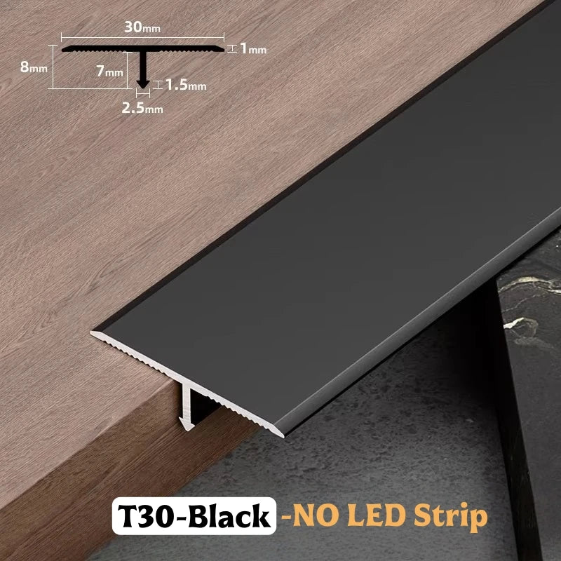 T-Shape Aluminum Floor Transition Strip | Tile Gap Edge Profile