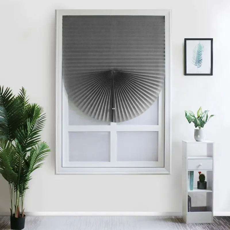 Self-Adhesive Pleated Blinds – No-Drill Folding Curtain 4 Colors