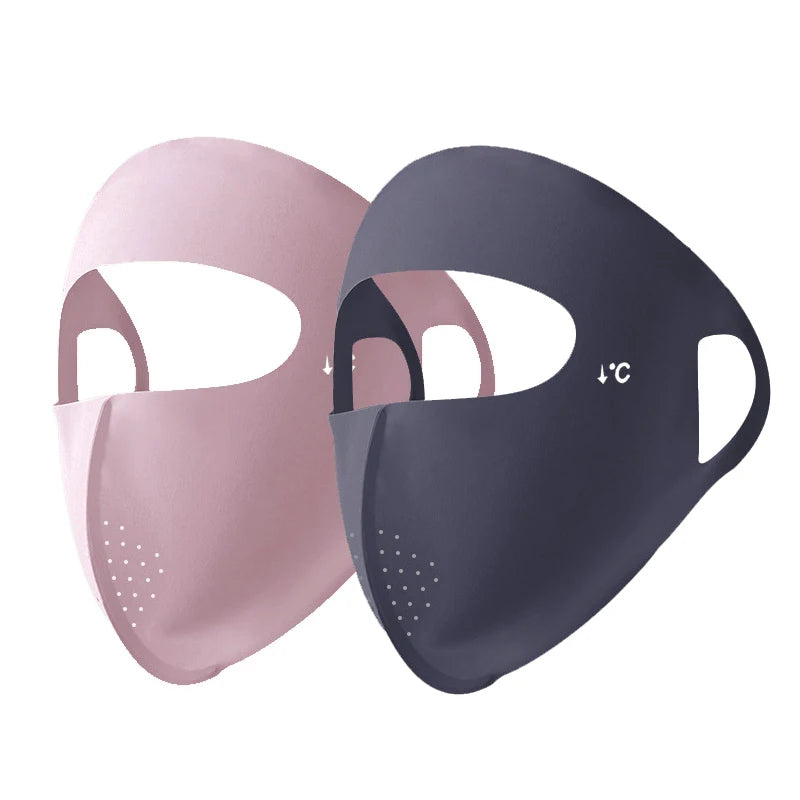 Women's UPF 50+ Ice Silk UV Sun Mask – Cooling Face Cover