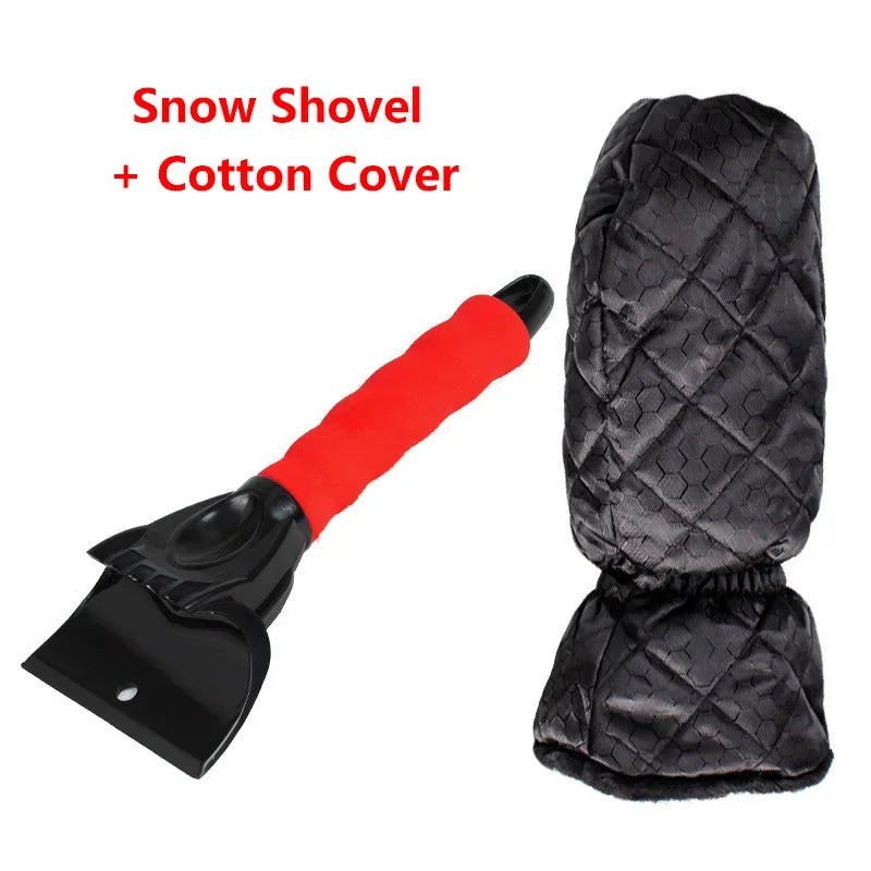 Car Ice Scraper Mitt – Waterproof Snow Brush & Warm Glove