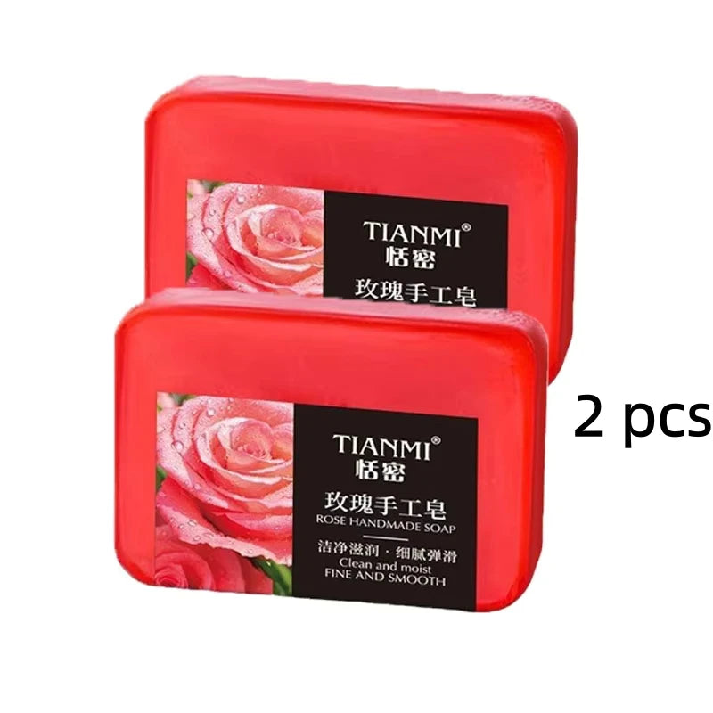 Rose Handmade Essence Soap – Hydrating Facial Cleanser 2-Pack
