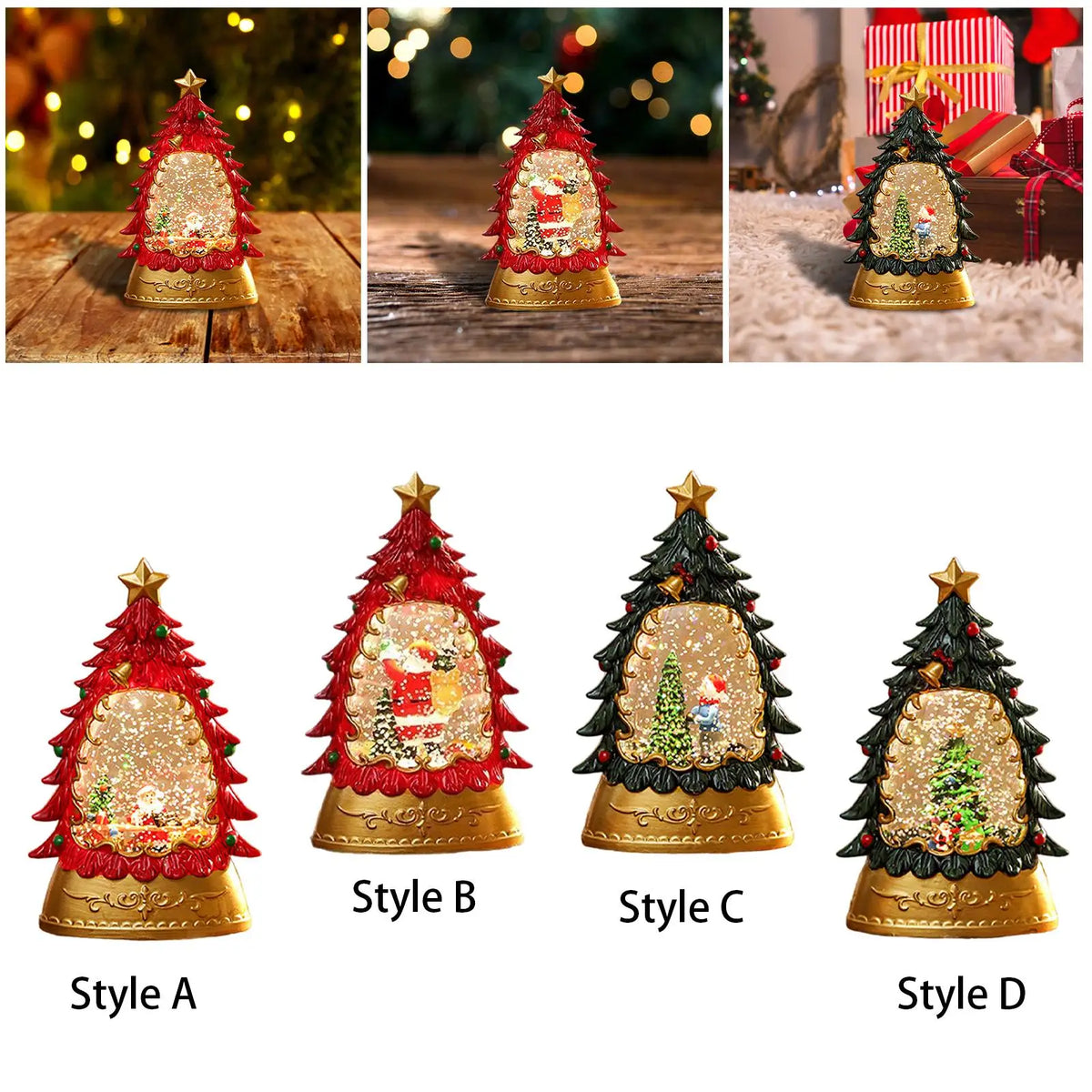 Christmas Snow Globe Light – Tree Scene Lantern Decoration
