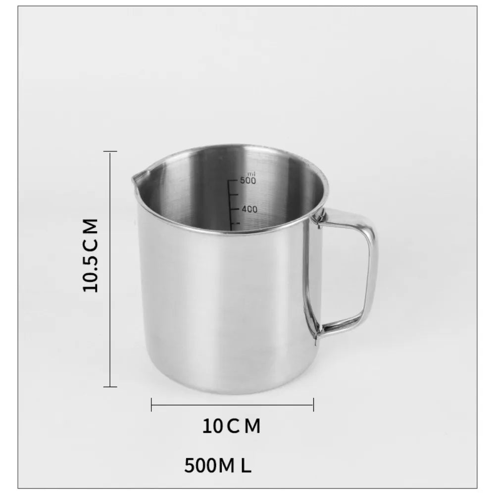 Stainless Steel Measuring Cup 500ml–2000ml | Milk Frothing Pitcher