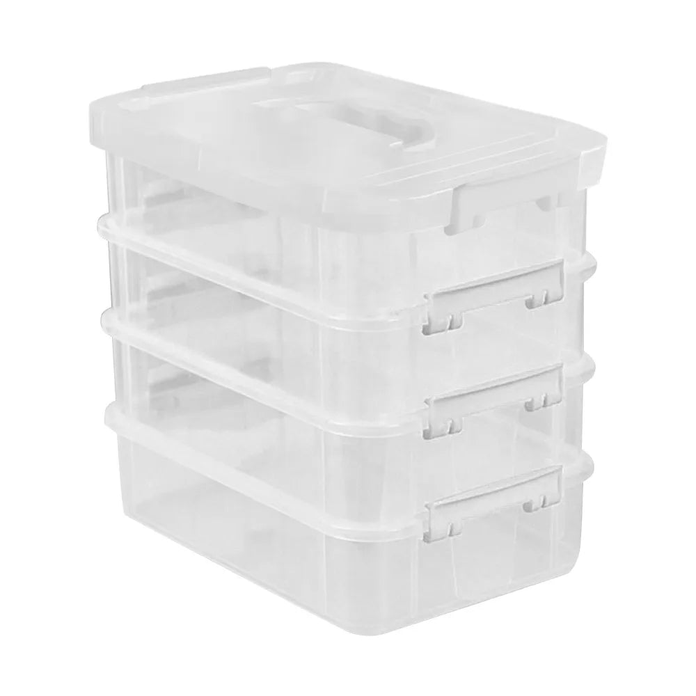 Stackable Transparent Pencil Case Multi-Layer Drawer Organizer