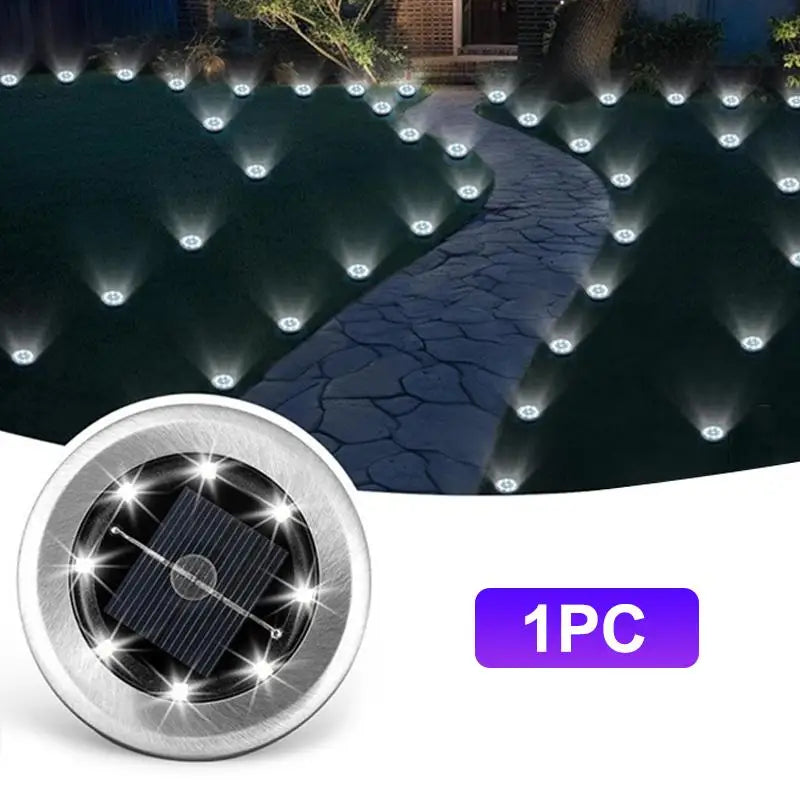 Solar In-Ground LED Path Lights – IP65 Waterproof Garden Lamp