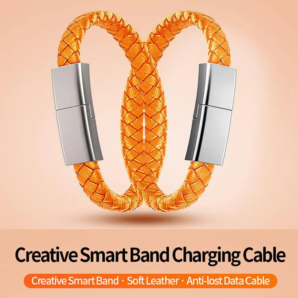 USB-C Bracelet Charging Cable – 240W Fast Charge Wearable Cord