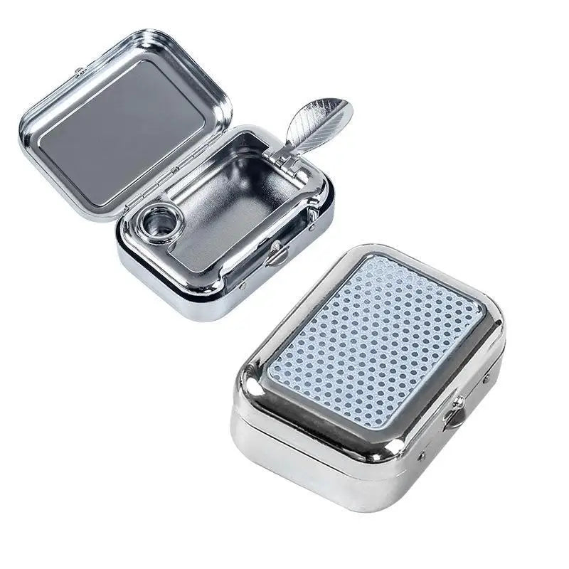 Stainless Steel Pocket Ashtray – Sealed Lid Portable Travel