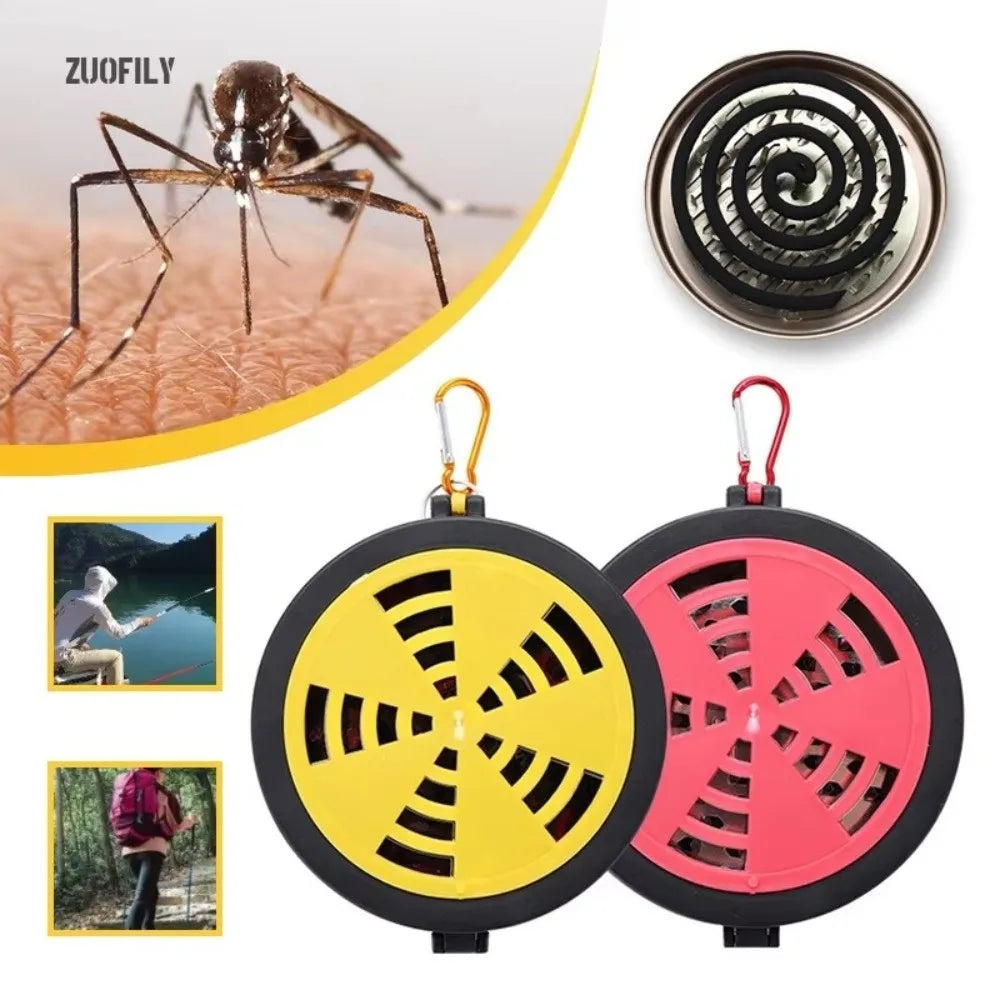 Windproof Mosquito Coil Holder – Hangable Metal Repellent Tray