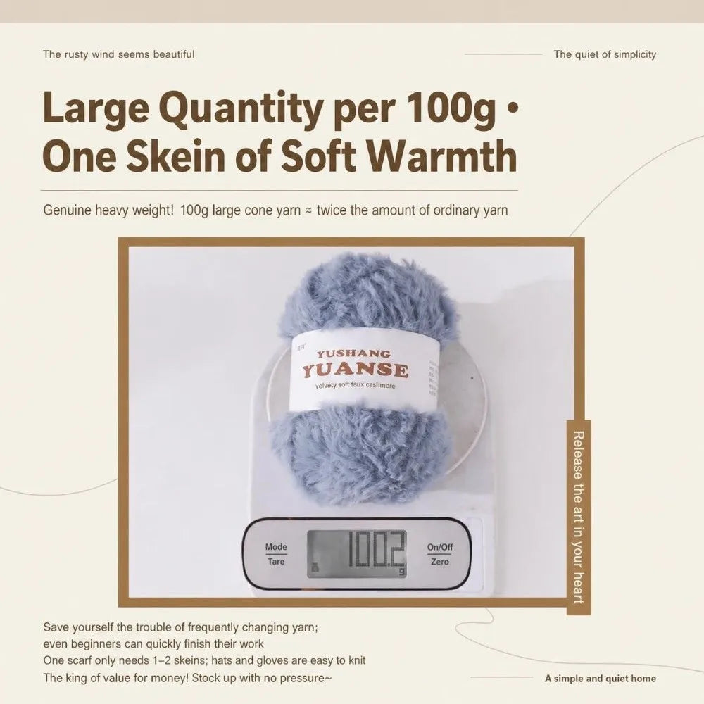 100g Faux Mink Fur Yarn – Soft Long Pile Knitting & Crochet
