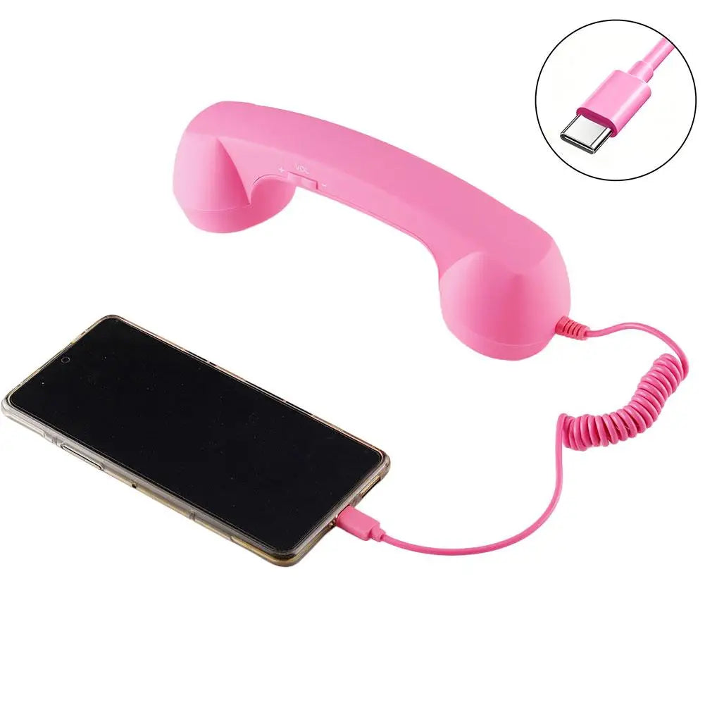 Retro Telephone Handset Type-C & 3.5mm Plug & Play Smartphone