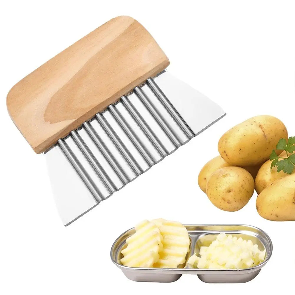 Wavy Vegetable Slicer – Stainless Steel Crinkle Cut Knife