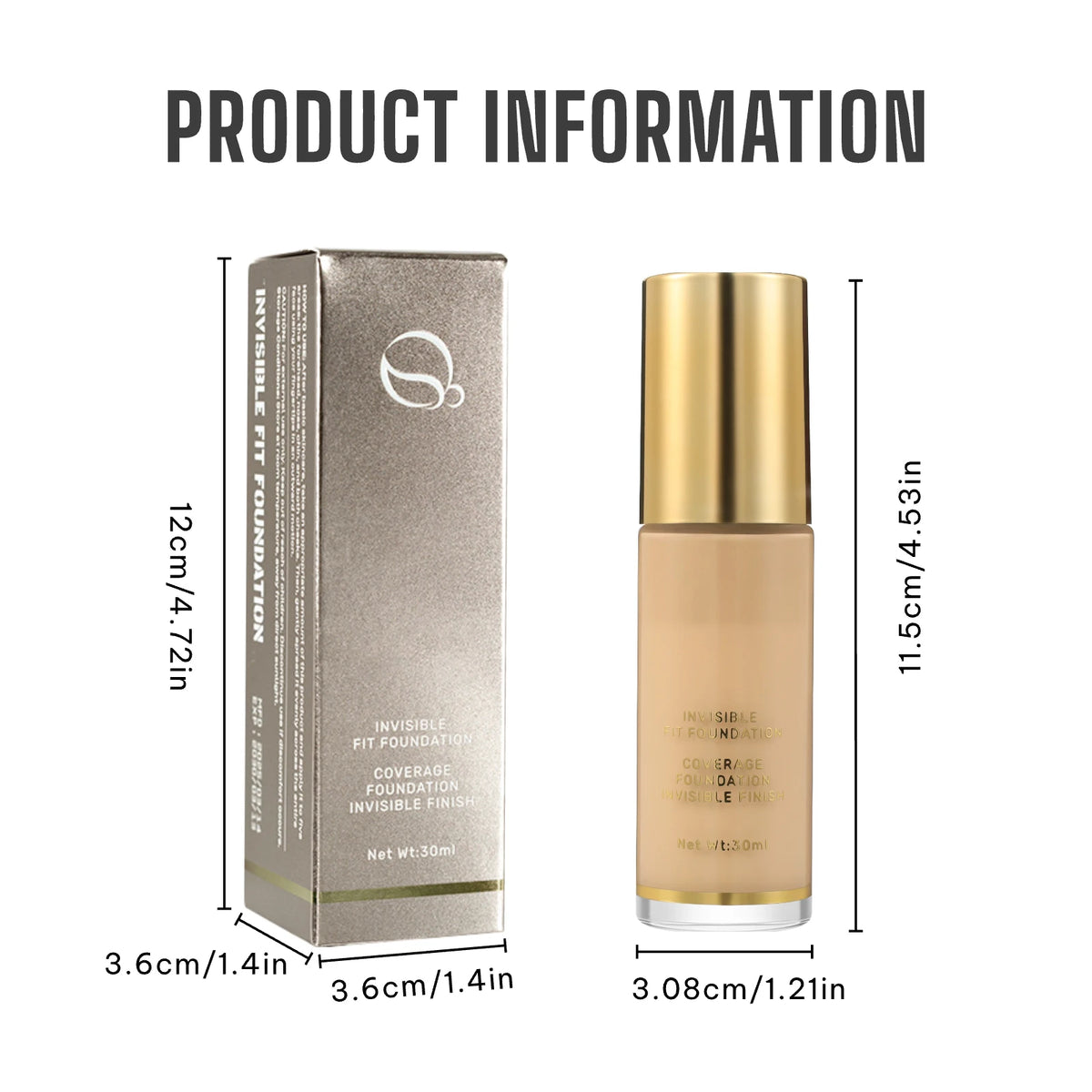 2-Pack Liquid Foundation – Full Coverage Oil Control, 3 Shades