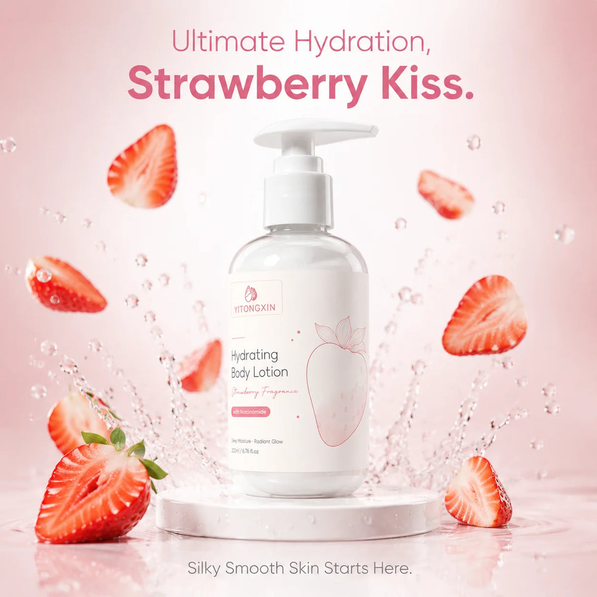 Strawberry Niacinamide Body Lotion – Hydrating Moisturizing Cream