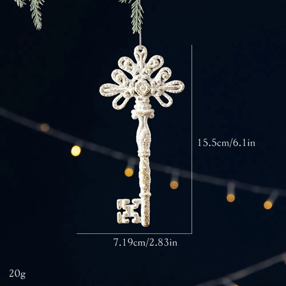 White Gold Glitter Christmas Ornaments – Assorted Resin Baubles