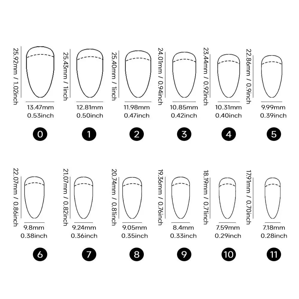 144-Piece Press On Nails – 6 Colors Glossy Full Cover Tips