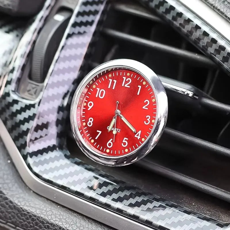 Mini Luminous Quartz Car Clock – Stick-On & Air Vent Mount