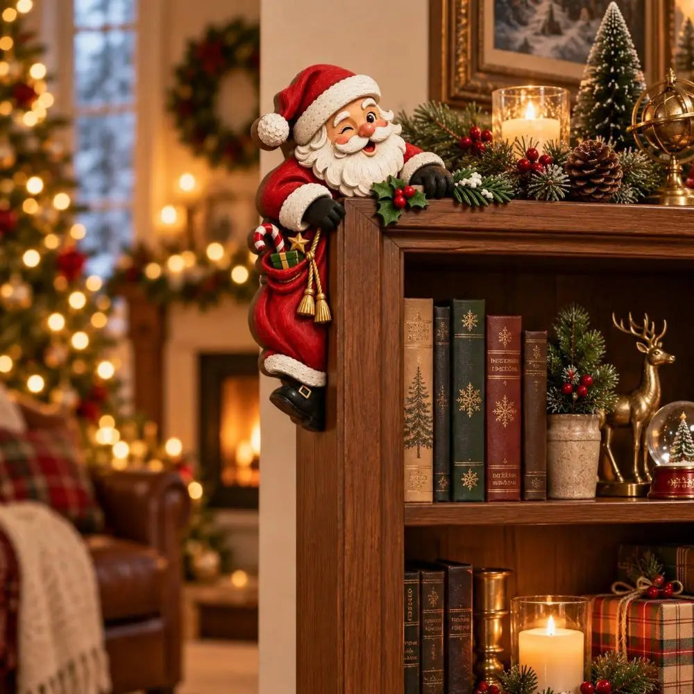 Wooden Christmas Door Frame Corner Decor – Holiday Topper
