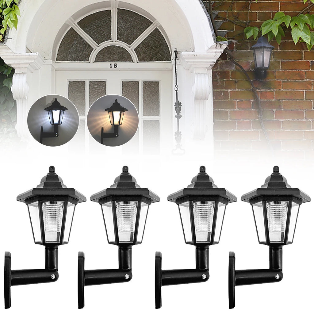 Solar Hexagonal LED Wall Light – Outdoor Waterproof Garden Sconce