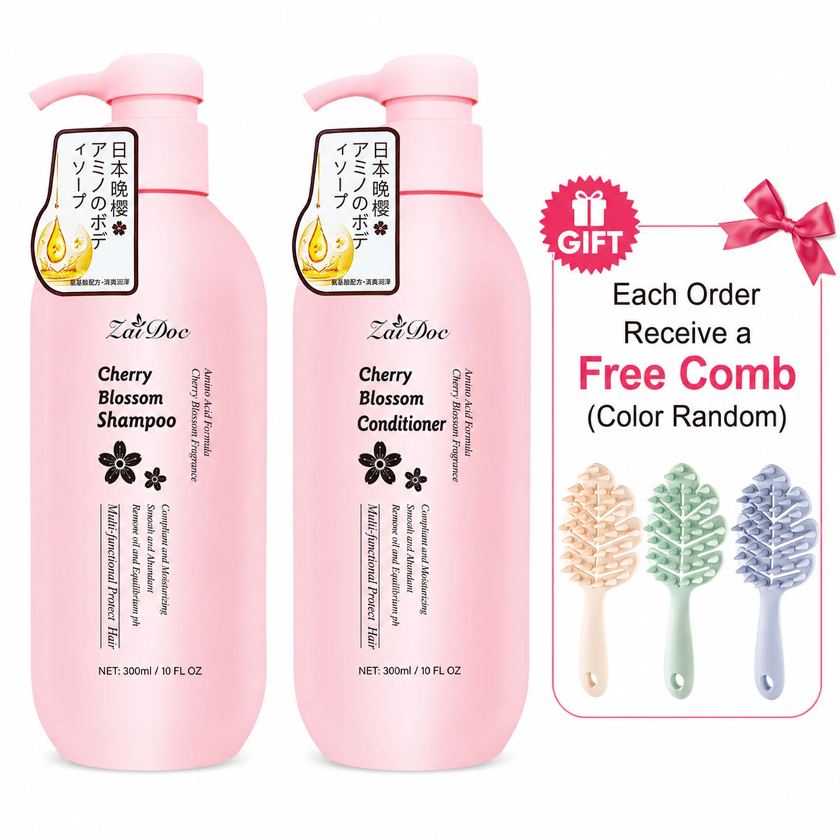 ZaiDoc Cherry Blossom Amino Acid Shampoo & Conditioner Set 300ml