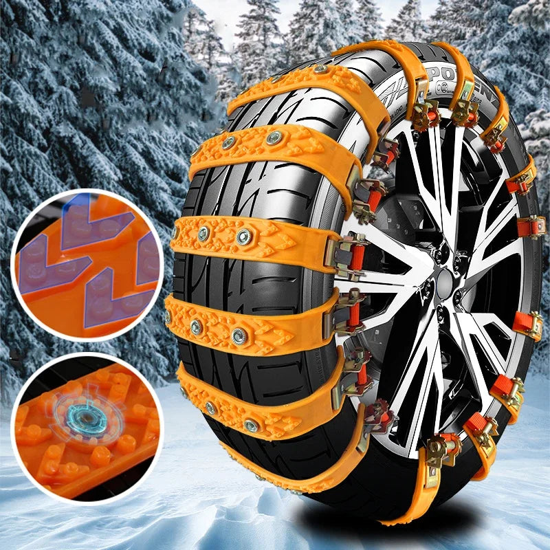 Universal Snow Tire Chains – TPU Anti-Slip Straps for Cars