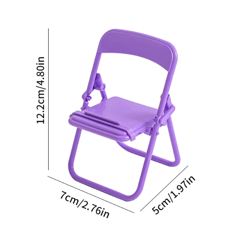 Mini Chair Phone Stand – Cute Colorful Folding Desktop Holder