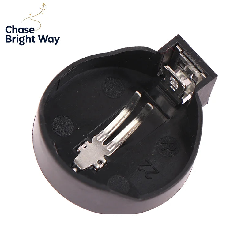 CR2032 Coin Cell Battery Holder Case 10-Pack – Black Socket