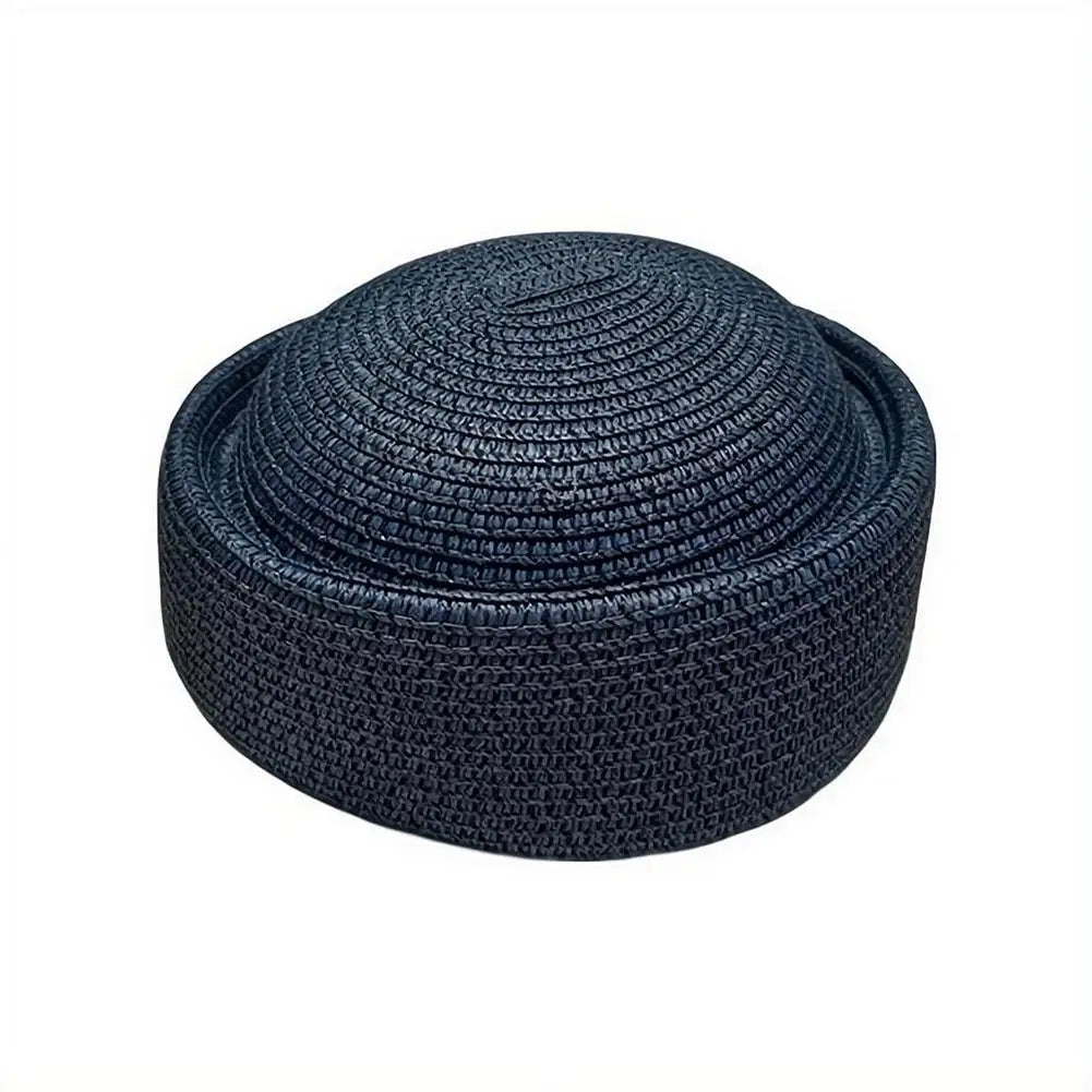 Women's Straw Pillbox Hat – Retro Japanese Painter Beret Style