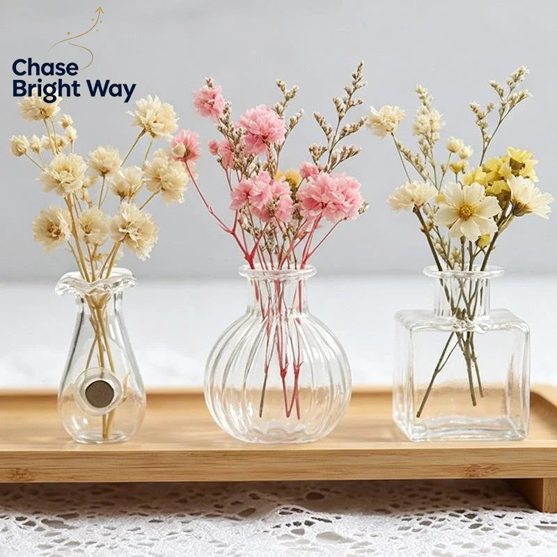 Mini Clear Glass Flower Vases Set of 1 or 5 | Home Décor