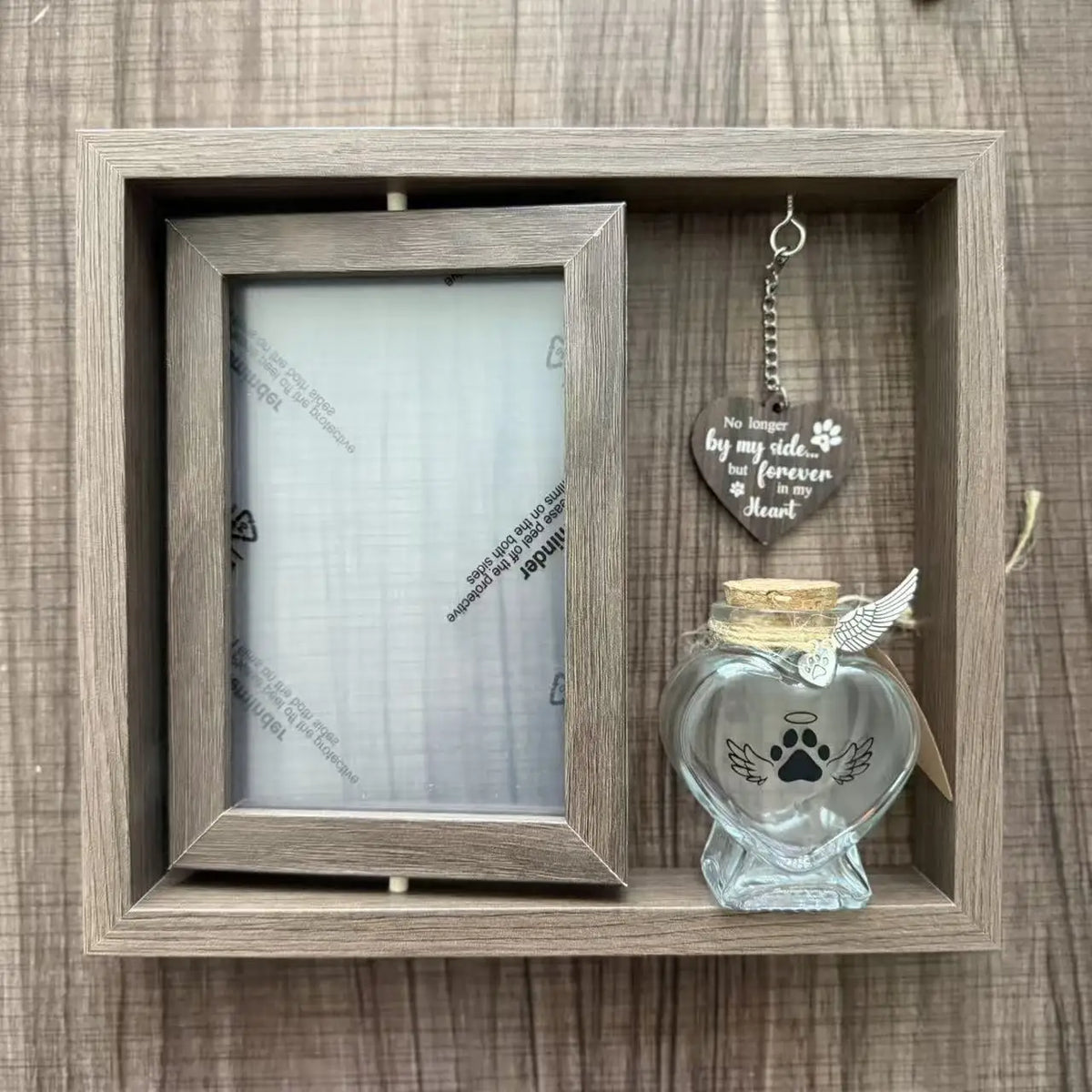 Rotatable 4x6 Wooden Pet Memorial Photo Frame – Customizable