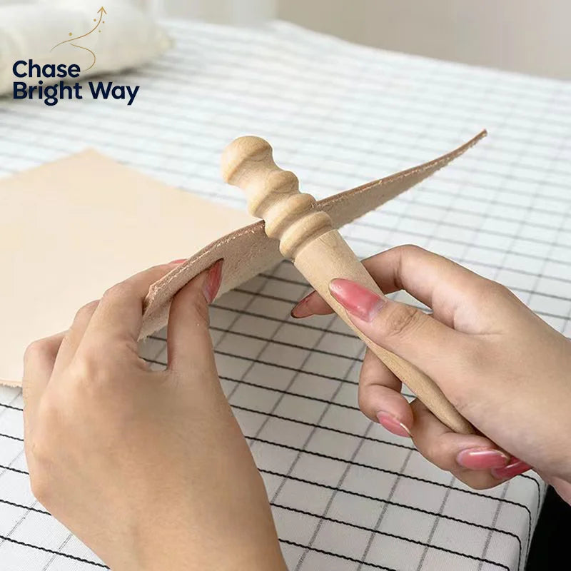 Solid Wood Leather Edge Burnisher Slicker | Craft Tool
